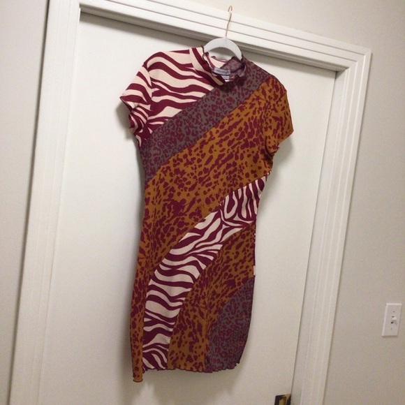 Womens Urban Outfitters Mock Neck Multicolor Dress - Picture 1 of 6